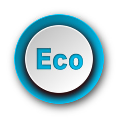 eco blue modern web icon on white background