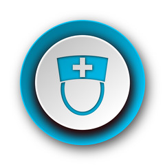 Obraz premium nurse blue modern web icon on white background