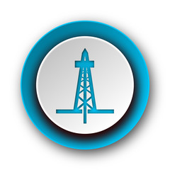drilling blue modern web icon on white background