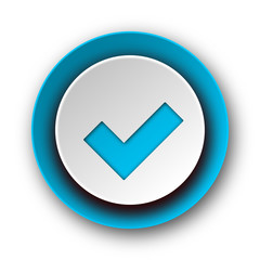 accept blue modern web icon on white background