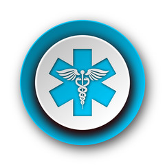 emergency blue modern web icon on white background