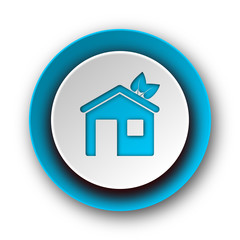house blue modern web icon on white background