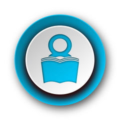 book blue modern web icon on white background