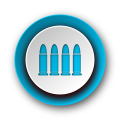 ammunition blue modern web icon on white background