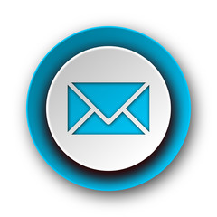 Fototapeta na wymiar email blue modern web icon on white background