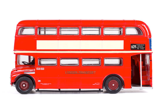 London Bus Isolated with Clipping Path