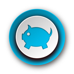 piggy bank blue modern web icon on white background