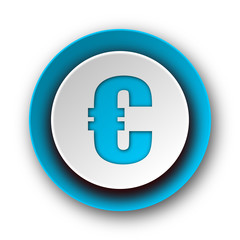 euro blue modern web icon on white background