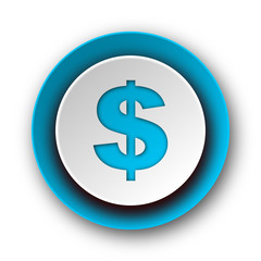 dollar blue modern web icon on white background