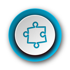 puzzle blue modern web icon on white background