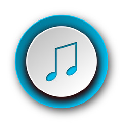 music blue modern web icon on white background