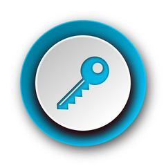 key blue modern web icon on white background