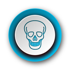 skull blue modern web icon on white background