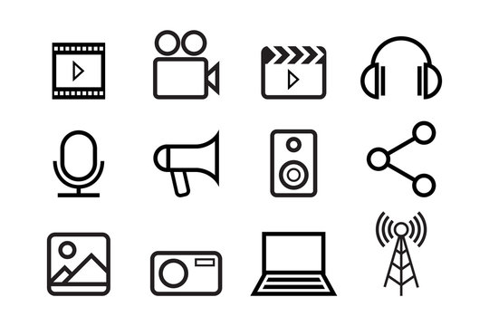 Sketched internet icons vector