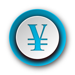 yen blue modern web icon on white background