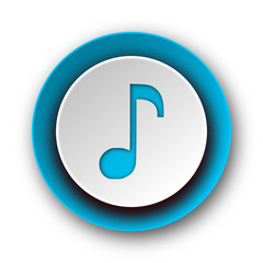 music blue modern web icon on white background