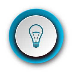 bulb blue modern web icon on white background