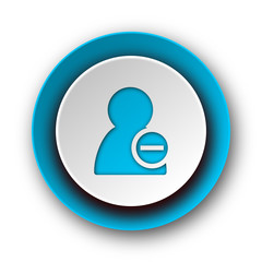 remove contact blue modern web icon on white background