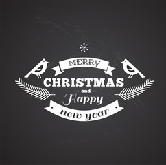 Fototapeta premium Vintage Christmas design with typography and birds