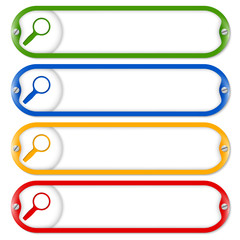 Obraz premium four frames for entering text with screws and magnifier