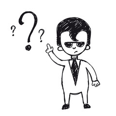 Business man on a question mark