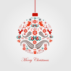 Colorful Christmas Ball in Retro Style.