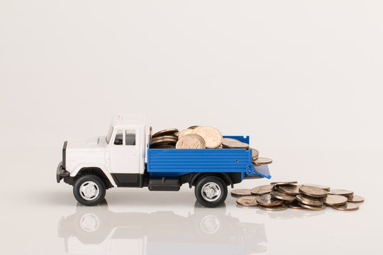 toy truck with coins