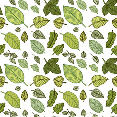 Leaves. Seamless vector background.