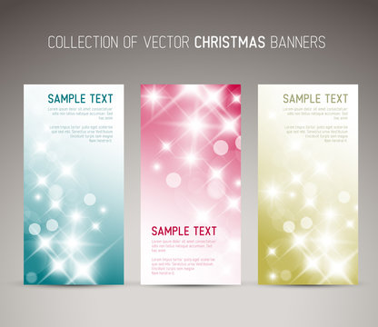 Set of vector christmas / New Year vertical banners