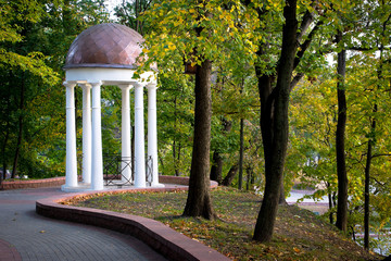White gazebo in the city park