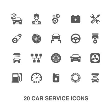 Car service icons set.