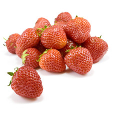strawberries on white background closeup