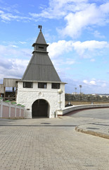 Fototapeta na wymiar Ancient tower of the Kazan Kremlin