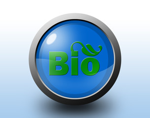 Bio icon. Glossy button.