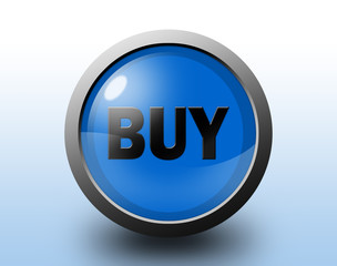 Buy icon. Circular glossy button.