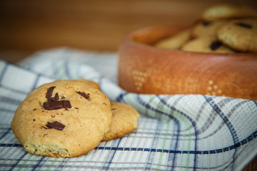 homemade cookies with chocolate chips