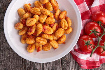 gnocchi cooked with tomato sauce