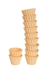 tartlets empty set as the Leaning Tower isolated on white backgr