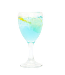 Blue italian soda in glass