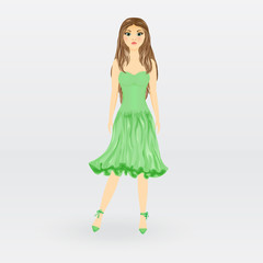 Image doll in green dress