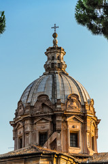 Fototapeta na wymiar Santissimo Nome di Maria Rome church cupola