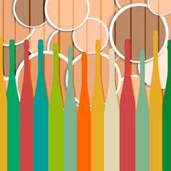 pattern with wine bottles