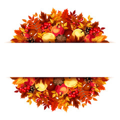 Banner with autumn leaves. Vector eps-10.