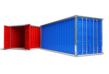 Red and blue Container