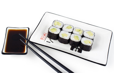 Sushi on a light background