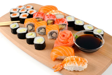 Sushi on a light background