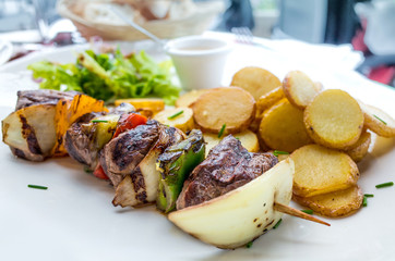 Grilled meat ribs