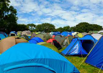 Rows of tents at the campsite - 'Festival No.6'. 2014