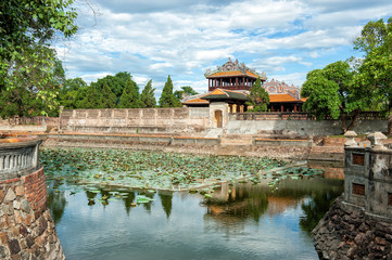 Naklejka premium Fossato della Cittadella Imperiale di Hue, Vietnam