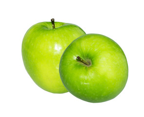 Fresh Green apples Isolated on white